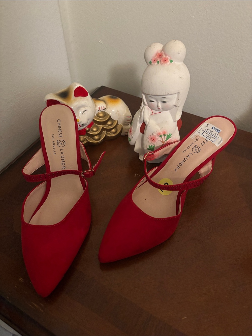 Chinese Laundry Red Pointed Mule with Sling Strap